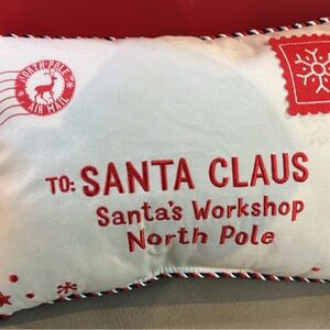 Santa Claus Holiday Pillow - Red and White